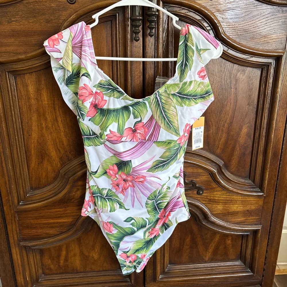 NWT Kona Sol one piece off shoulder swimsuit size M